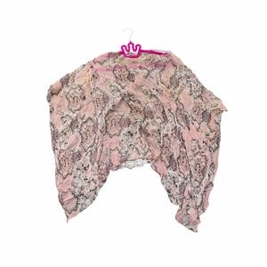 bebe Y2K Made in France Pink Paisley Sheer Poncho Top P/S